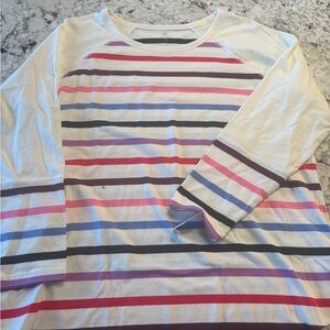Talbots Multicolor Striped Top Size 1x, new with tags